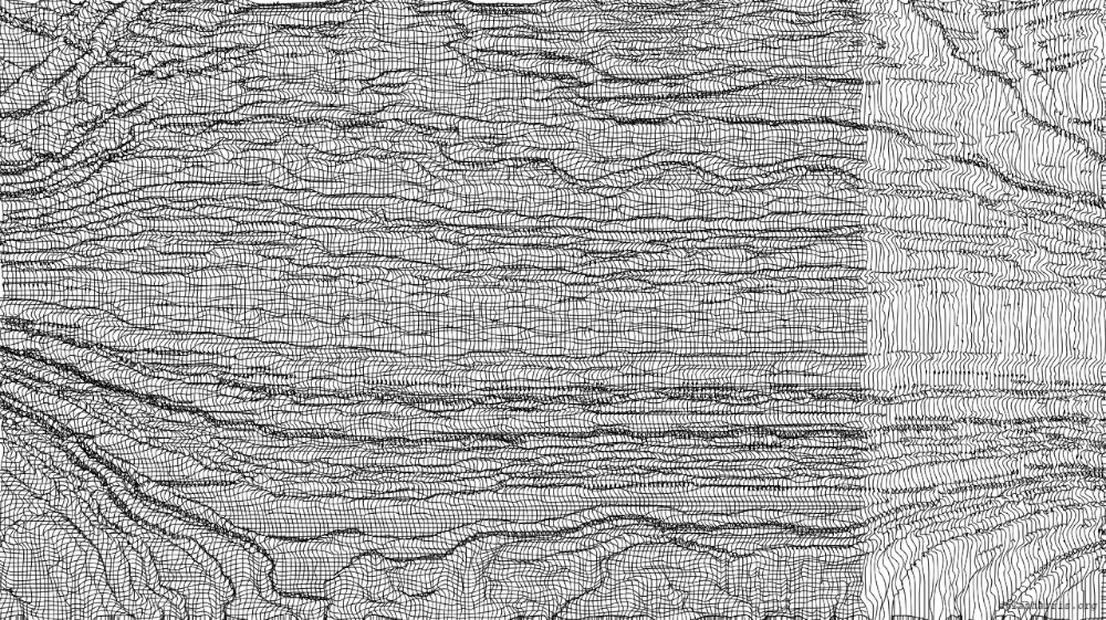 Image 'reflets &mdash; paint action sequence &mdash; pantograph etching 1 3'.