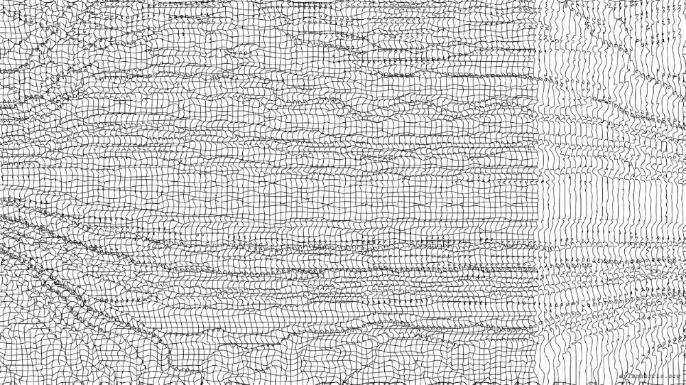 Image 'reflets &mdash; paint action sequence &mdash; pantograph etching 1 4'.
