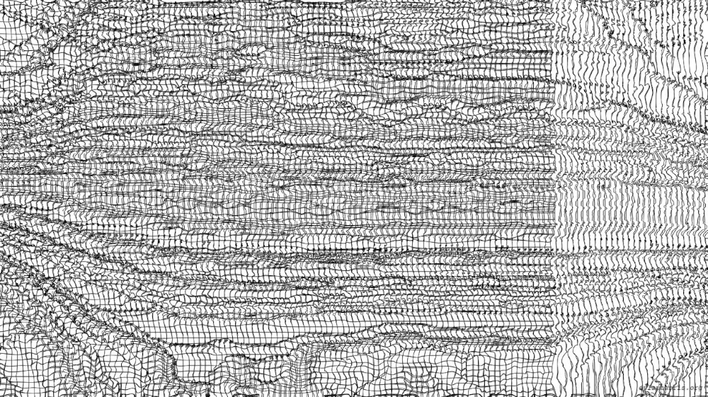 Image 'reflets &mdash; paint action sequence &mdash; pantograph etching 1 5'.