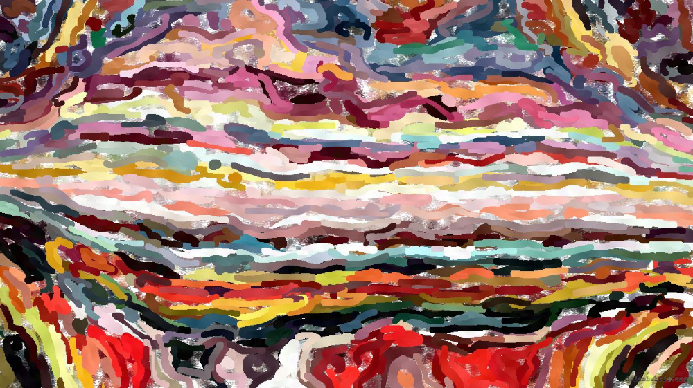 Image 'reflets &mdash; paint action sequence &mdash; paint styles 4'.