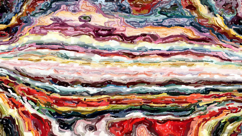 Image 'reflets &mdash; paint action sequence &mdash; paint styles 5'.