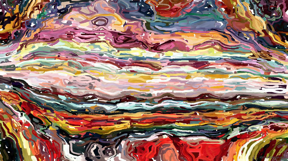 Image 'reflets &mdash; paint action sequence &mdash; paint styles 6'.