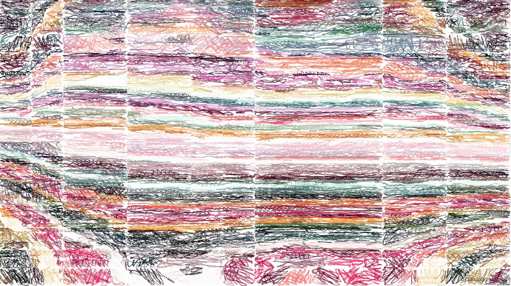 Image 'reflets &mdash; paint action sequence &mdash; regionise ideas 1 4'.