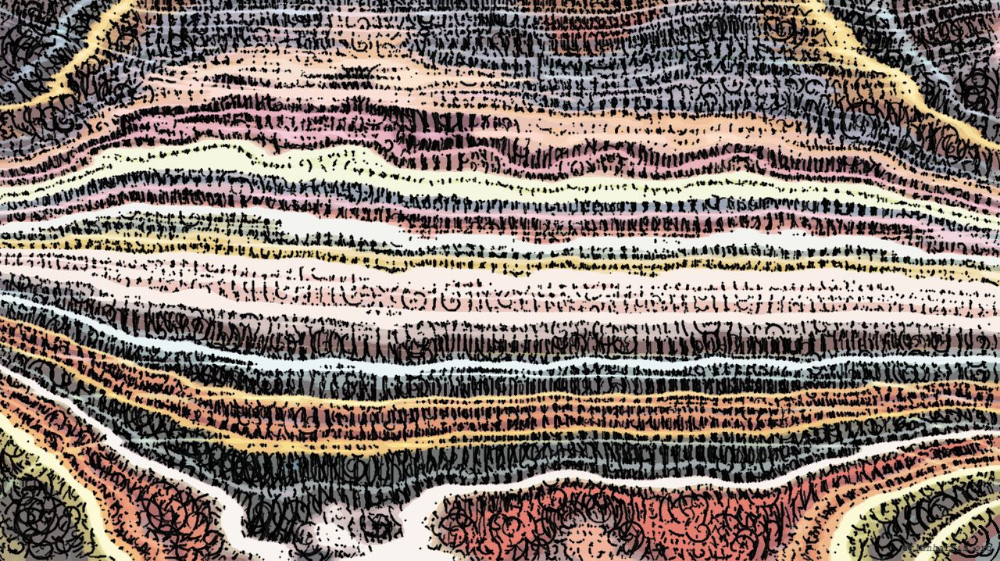 Image 'reflets &mdash; paint action sequence &mdash; sketch renditions 1 2'.