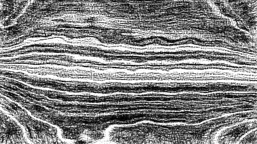 Image 'reflets &mdash; paint action sequence &mdash; sketch renditions 1 5'.