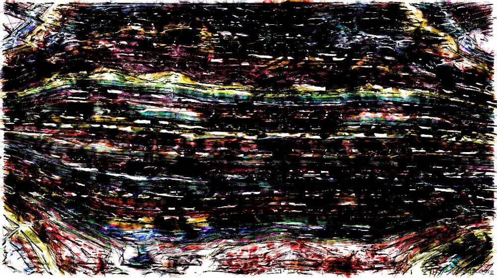 Image 'reflets &mdash; paint action sequence &mdash; sketch renditions 1 7'.