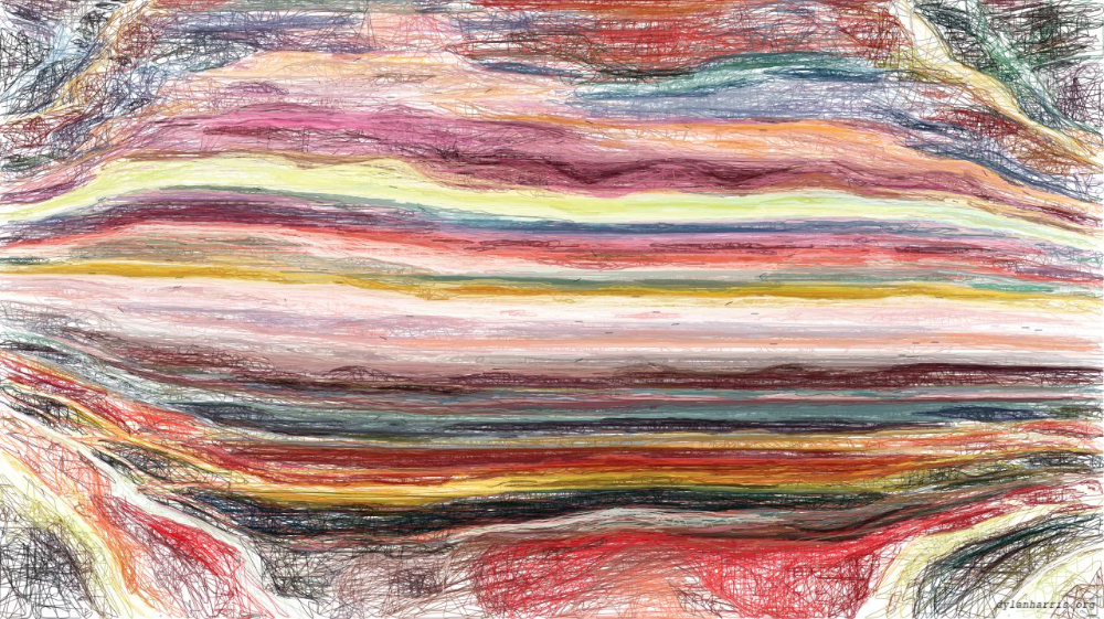 Image 'reflets &mdash; paint action sequence &mdash; sketch renditions 1 8'.