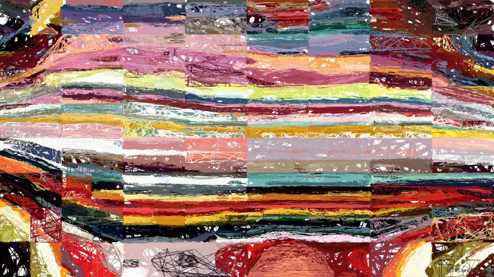 Image 'reflets &mdash; paint action sequence &mdash; sketch renditions 2 3'.