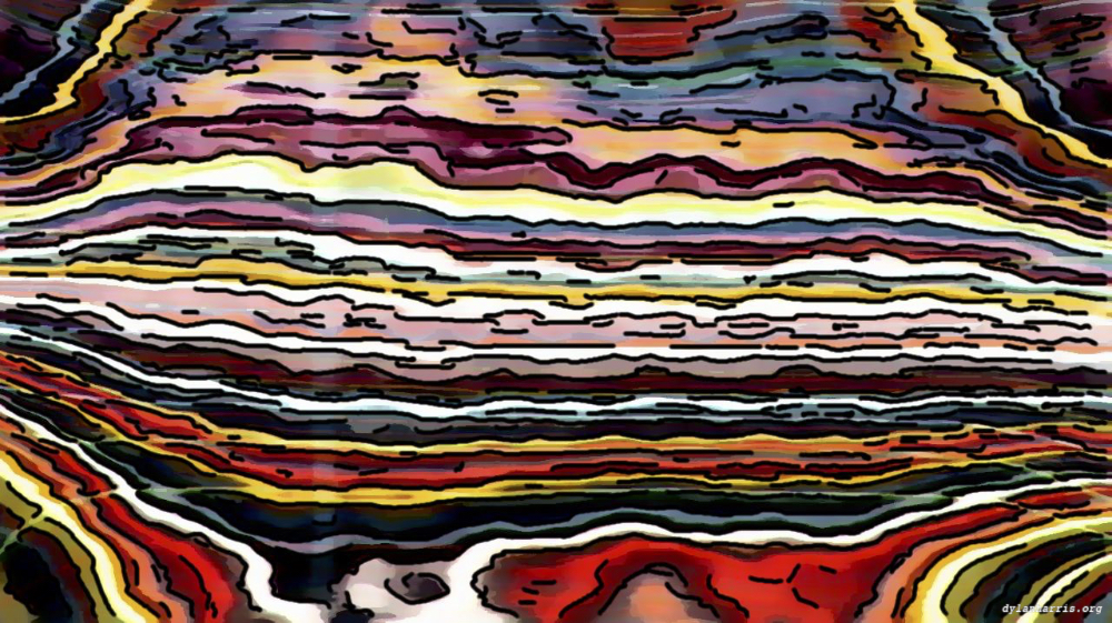 Image 'reflets &mdash; paint action sequence &mdash; source abstractions 1 2'.
