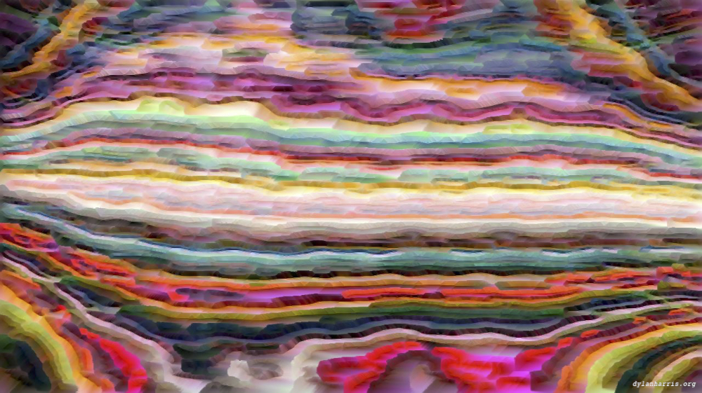 Image 'reflets &mdash; paint action sequence &mdash; source abstractions 1 4'.