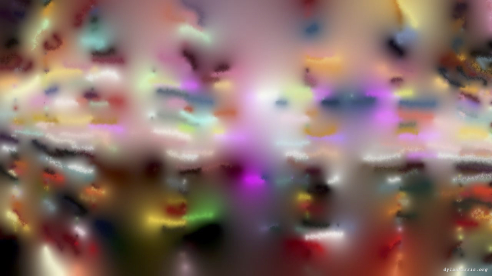 Image 'reflets &mdash; paint action sequence &mdash; source abstractions 1 4'.