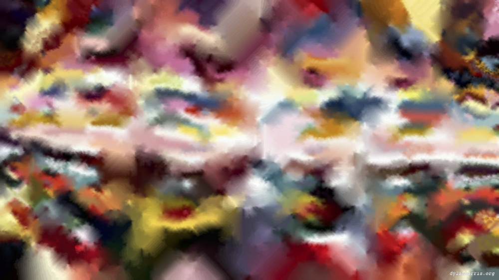 Image 'reflets &mdash; paint action sequence &mdash; source abstractions 1 5'.