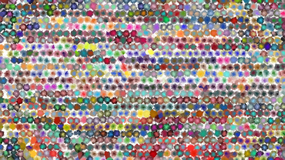 Image 'reflets &mdash; paint action sequence &mdash; time particle examples 6'.