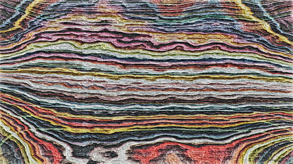 Image 'reflets &mdash; paint action sequence &mdash; textured surface simulations 1 6'.