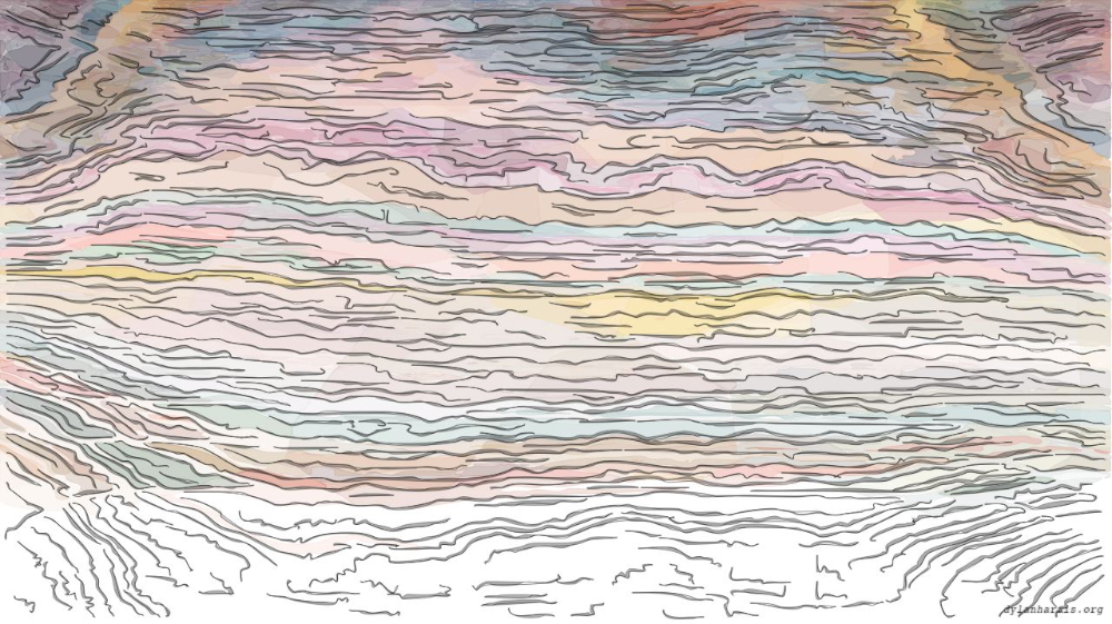 Image 'reflets &mdash; paint action sequence &mdash; vector colour 3'.