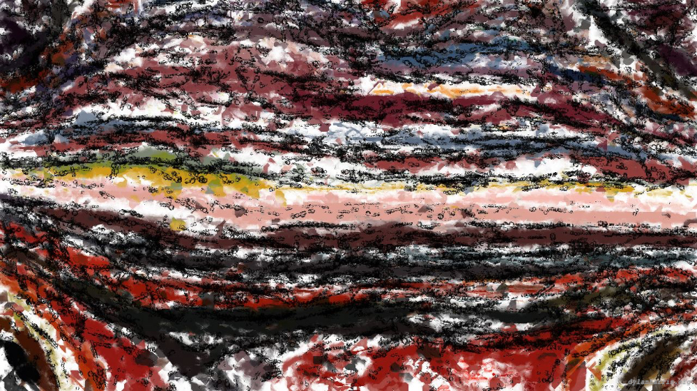 Image 'reflets &mdash; paint action sequence &mdash; watercolour styles 1 6'.