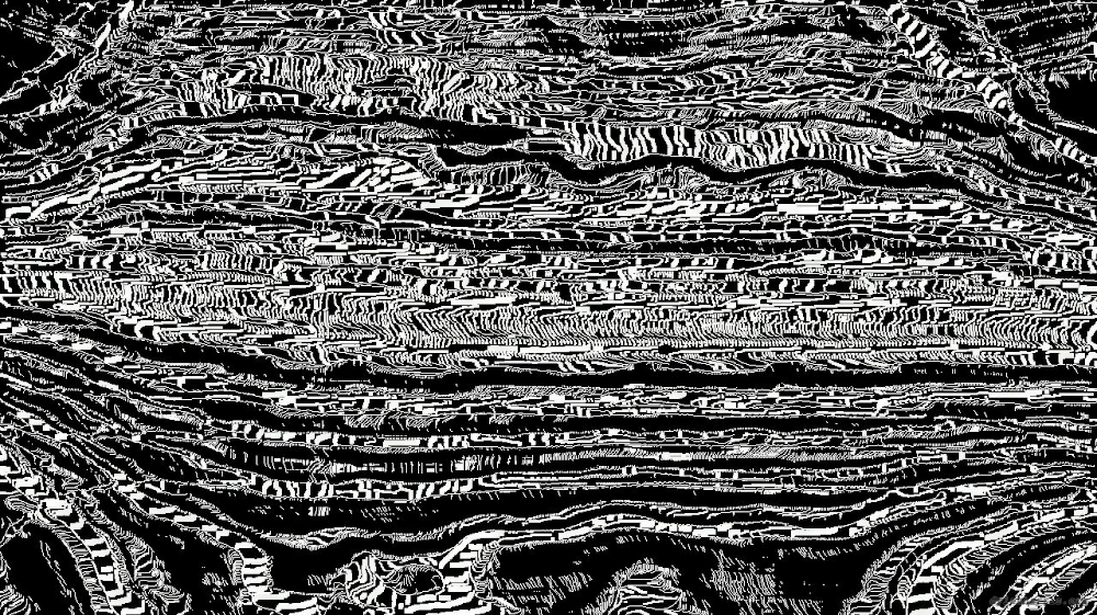 Image 'reflets &mdash; paint action sequence &mdash; woodblock 3'.