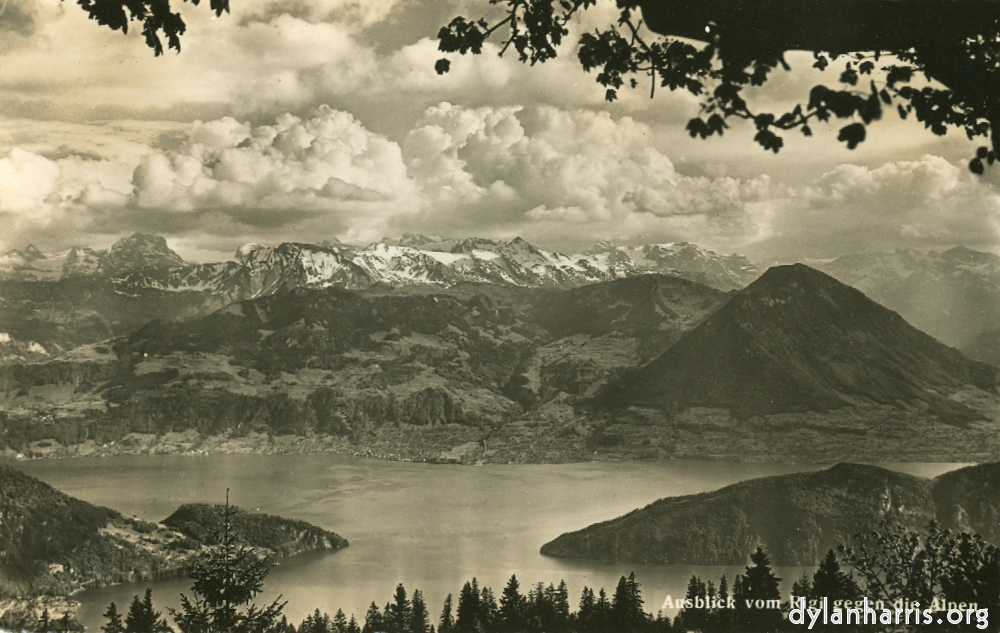image: Postcard: Ausblick vom Rigi gegen die Alpen. [[ The Vieuvalsl&auml;ttersee from Rigi. ]]