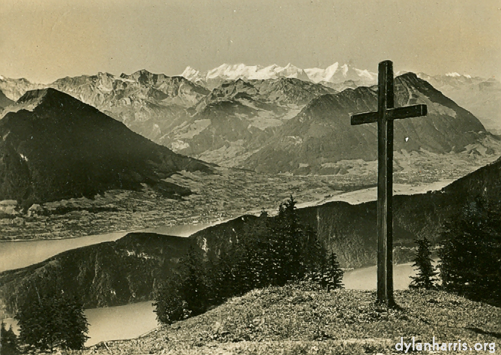 image: Postcard: View from Rigi K&auml;urzeli, 4700ft, towards Unterwaldner, Bernalpen and Pelatus.