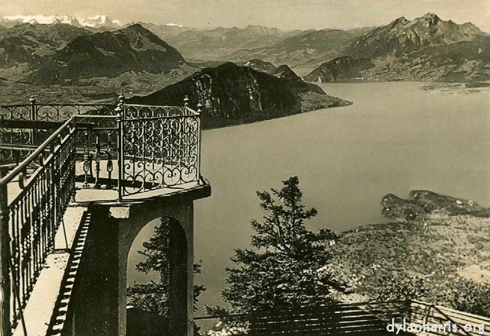 image: Postcard: View from Rigi K&auml;urzeli, 4700ft, towards Unterwaldner, Bernalpen and Pelatus.