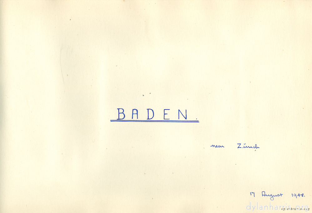 image: Baden. near Z&uuml;rich 17 August 1948.