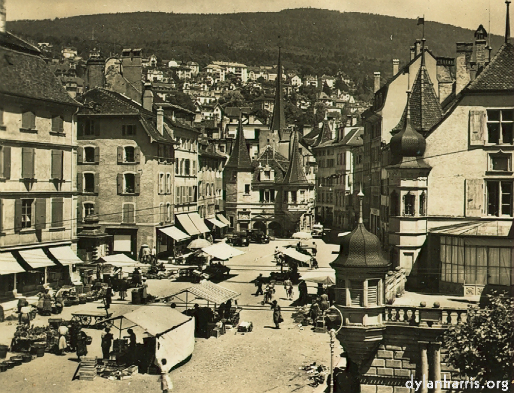 image: Postcard [[ The Market Place, Neuch&acirc;tel. ]]