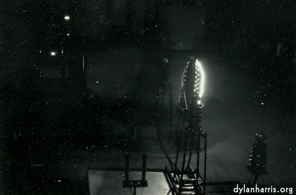 image: Static Flashover of Insulation under Rain Conditions at about 600 kV. High Tension Laboratory of Cortailled Cables Factory at Colombier, near Neuch&acirc;tel. 27 August 1948.