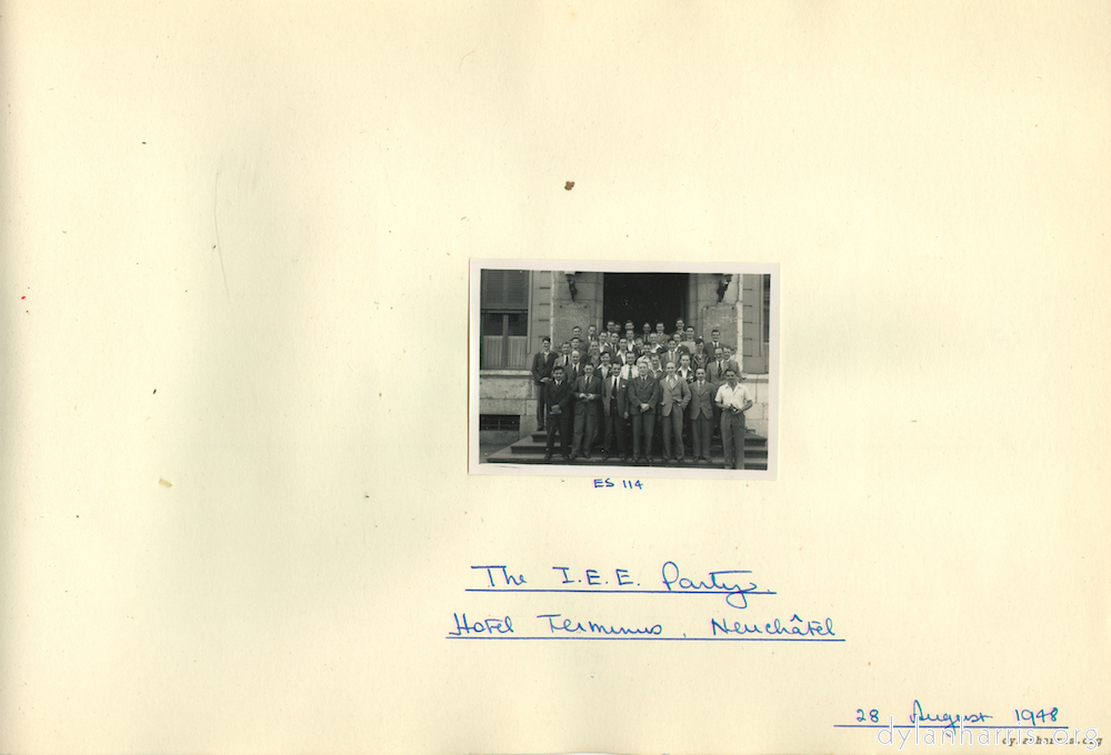 image: The I.E.E. Party, Hotel Terminus, Neuch&acirc;tel, 28 August 1948.