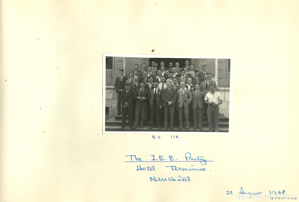 image: The I.E.E. Party, Hotel Terminus, Neuch&acirc;tel, 28 August 1948.