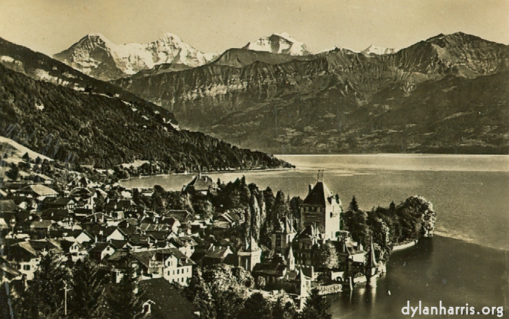 image: Postcard [[ Oberhofen with Eiger, M&euml;nch & Jungfrau. ]]